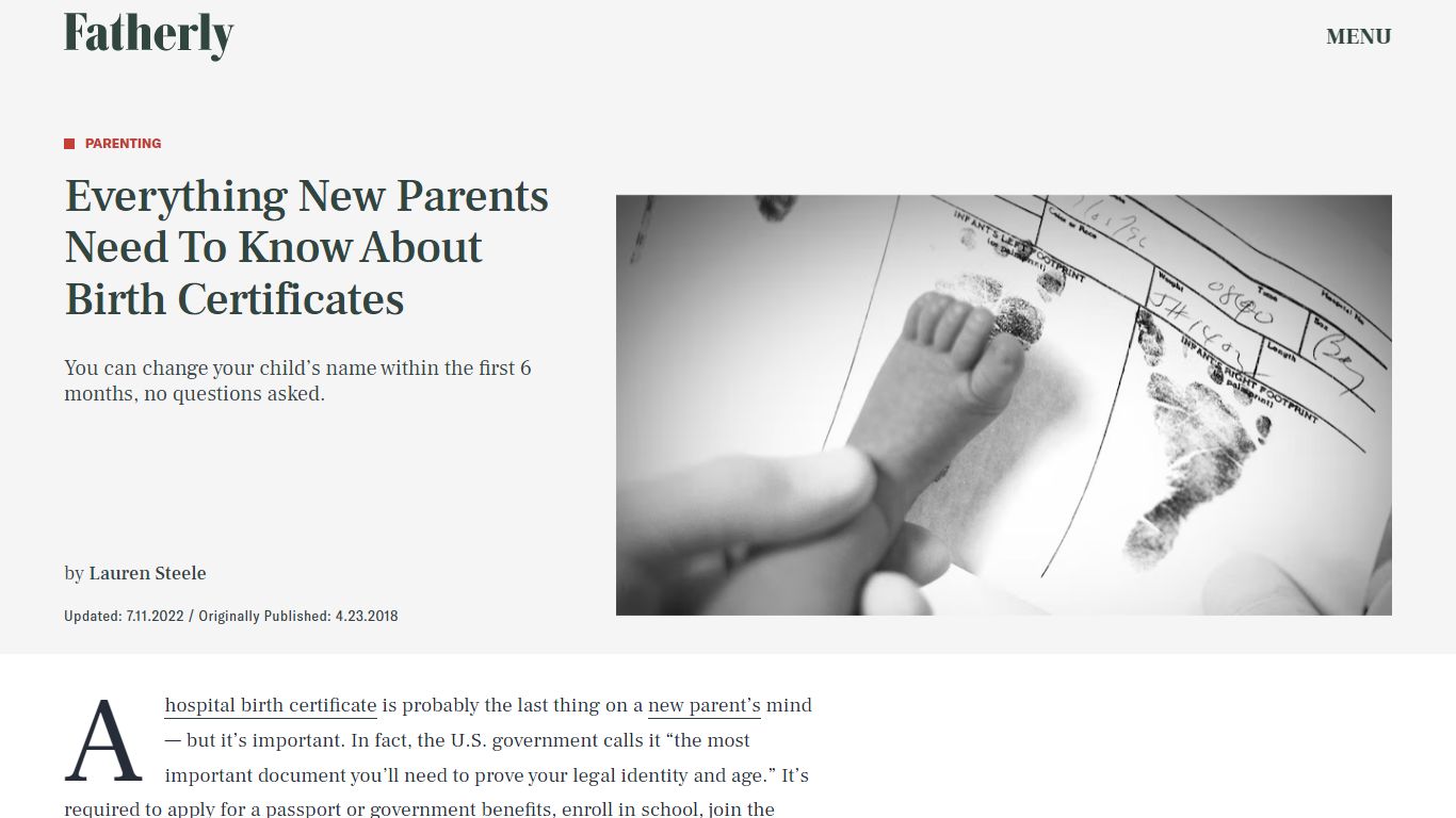 Birth Certificates: What Parents Need To Know - Fatherly