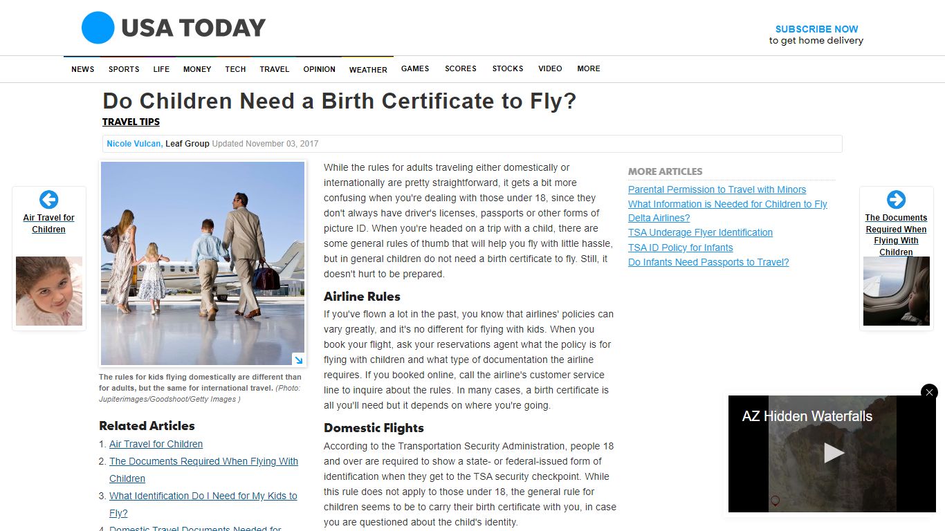 Do Children Need a Birth Certificate to Fly? | USA Today